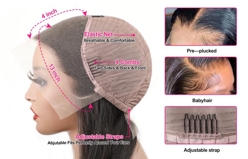 [Flash Sale] OQ HAIR Straight 13x4 Lace Front Wigs 220% Density Human Hair Wigs Preplucked Natural Hairline