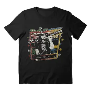 VTG BOB SEGER THE SILVER BULLET BAND Classic Black T- Shirt Men's Sweatshirt, Gift For Fan, Casual Cotton Fabric Menswear Top