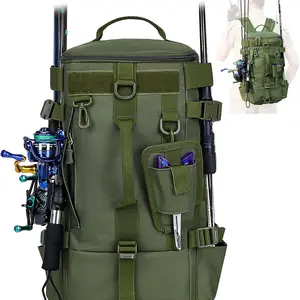 Multifunctional Fishing Backpack, Waterproof Oxford Cloth, Molle System, Lightweight, 15L Capacity, Casual Style, Suitable for Hiking