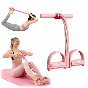 Upgraded 6-Tube Multifunctional Pedal Resistance Trainer (Includes Springs & Resistance Bands) — Elastic Cord Fitness Equipment for Full-Body Home Gym Workouts; Ideal for Sit-Ups, Yoga, and Abdominal Training.