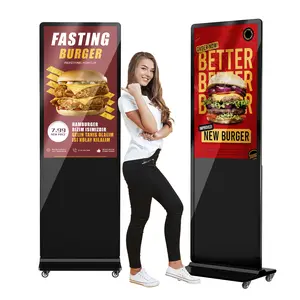 43/49/55/65" Digital Signage Displays 4K FHD Ultra Slim LCD Screen Kiosk Floor Standing Auto Smart AD Display Support USB/HDMI/WiFi Android OS