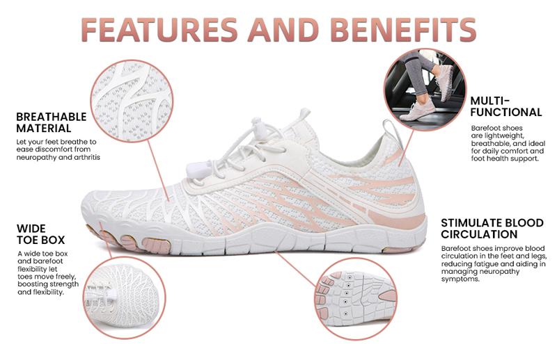 Women's Barefoot Water Shoes - Wide Toe Box, 0-Drop Sole, Non-Slip Outsole, Breathable, Lightweight Comfort Footwear for Gym Training, Summer Outdoor Activities, Women's Water Shoes, Aqua Water Shoes, Polyester