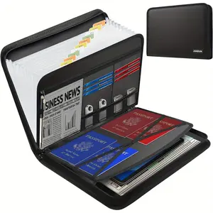 File Storage Accordion File Storage Organizer,Fireproof Expanding File Folder with Multi Pockets,13 Pockets Document Organizer with Handle & Labels