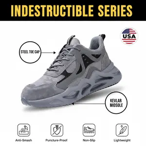 Women's Non-Slip Steel Toe Boots Safety Shoes Puncture Proof Breathable Lightweight Work Boots All-Day Comfort Industrial Construction Protective Footwear for Lady Working Outdoor Hiking