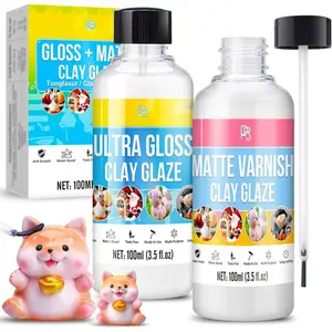 Air Dry Clay  Kit - 7oz Polymer Clay  & Varnish for Air Dry Clay - High Gloss & Matte Sealant, , Scratch-Resistant Finish for Pottery, Sculptures & Ceramics,  Clay Gloss