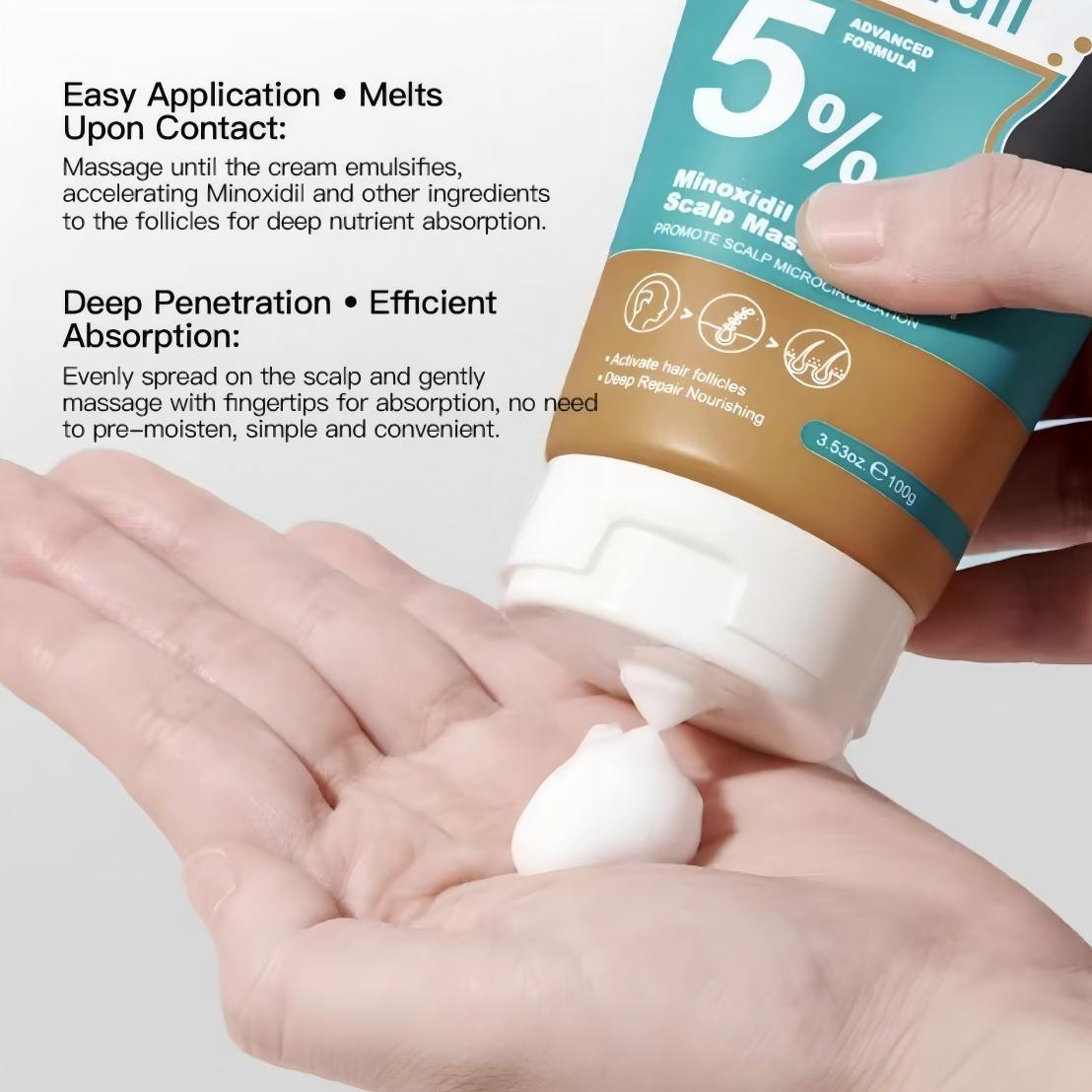 [BUY 1 GET 1 FREE] 5% Minoxidil Hair Growth Scalp Massage Cream with Keratin & Ginger Extract for Men Women Prevents Loss Repairs Follicles Promotes Fast Regrowth Strengthens Roots Scalp Nourishing Strengthening Essence Haircare Buy 1 Get 1 Free