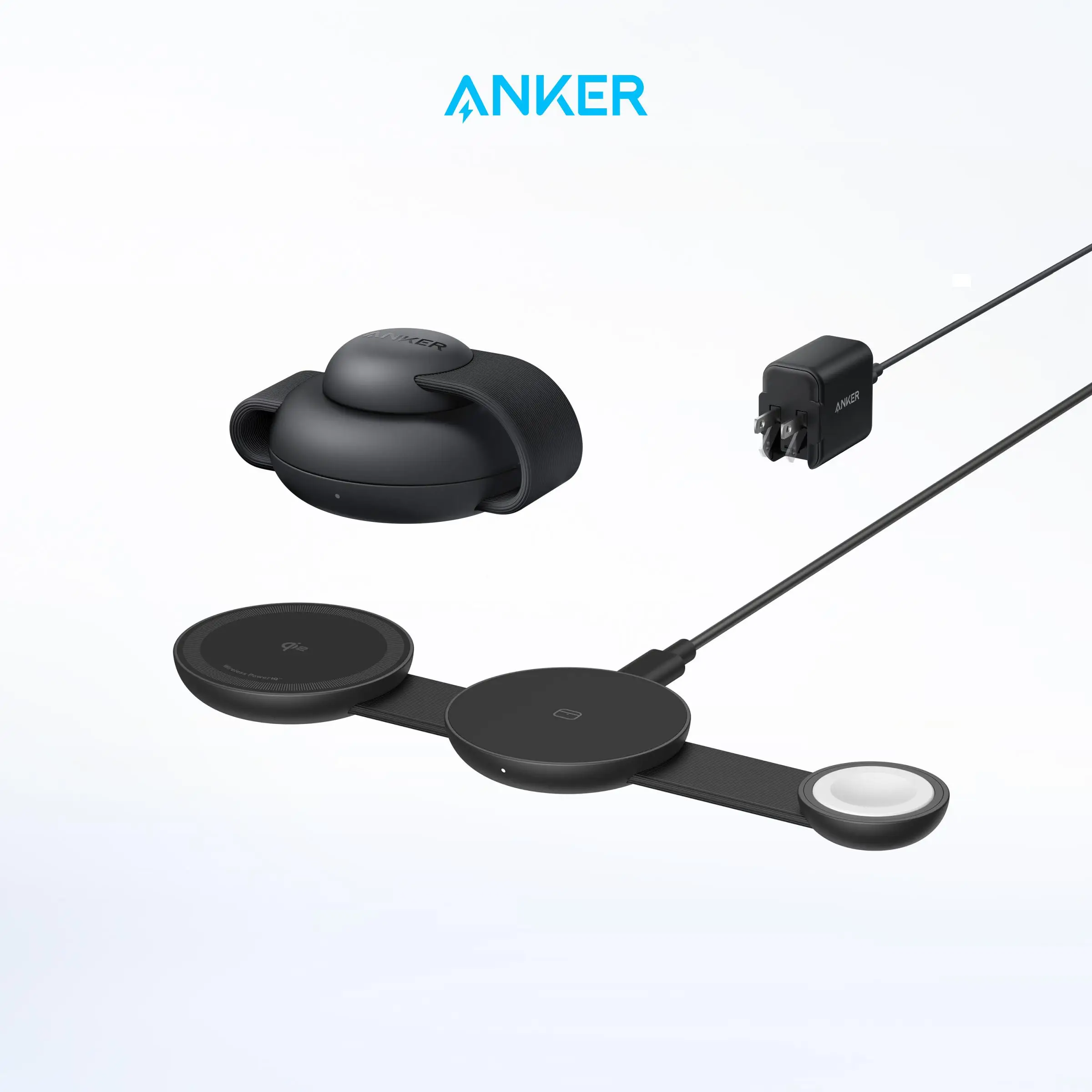 Anker MagGo UFO Charger, 3-in-1 Wireless Charging Station, 15W Max for iPhone 15/14/13/12, AirPods, Apple Watch (USB-C Charger Included)
