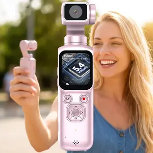 Compact Pocket Gimbal Vlog Camera With 330° Rotatable Lens Smart Face Tracking WiFi Transfer Beauty Filters Touch Screen And 32GB Memory Card Kit