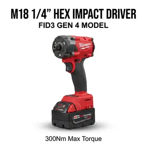 Milwaukee M18 FID3 1/4 Inch Cordless Impact Driver, heavy-duty task