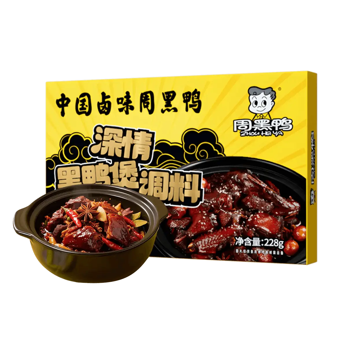 ZHOUHEIYA Deep Love Duck Stew Seasoning 228g - Sweet & Spicy Braised Flavor for Duck, Beef, and Various Dishes - Dry Pot & Stewing Spice Mix