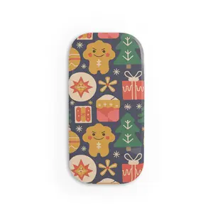 Festive Phone Grip, Christmas Phone Holder, Holiday Phone Stand, Gingerbread Design Phone Accessory, Gift for Her