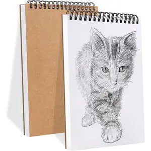 2 Pack Sketch Book, 5.8” x 8.3” Small Sketch Pad,100GSM/68LB Sketchbook for Drawing, A5 Drawing Paper, Thick Small Drawing Notebook for Painting Beginner, Artist (50 Sheets/Pack)