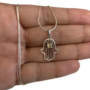 Hamsa Hand Necklace and .925 Silver Chain