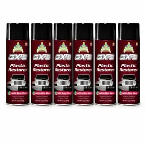 GX-3 Plastic Restorer Spray (Pack de 6) – Restaurador de Plásticos para Autos, Revive y Protege Trim Exterior con Aloe Vera