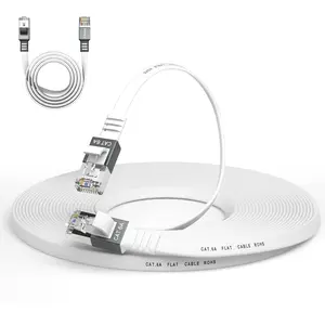 Ethernet ,  6A Ethernet  50 Ft with 1.5Ft Short Patch Cord, Slim High Speed 10 Gigabit Computer Wire with RJ45 Connectors, Faster Than Cat6/Cat5e/Cat5 , White