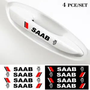 Saab Car Door Handle Transparent Scratch-Resistant Sticker, Car Stickers, Exclusive Badge Design, Rearview Mirror Windshield Body Decoration