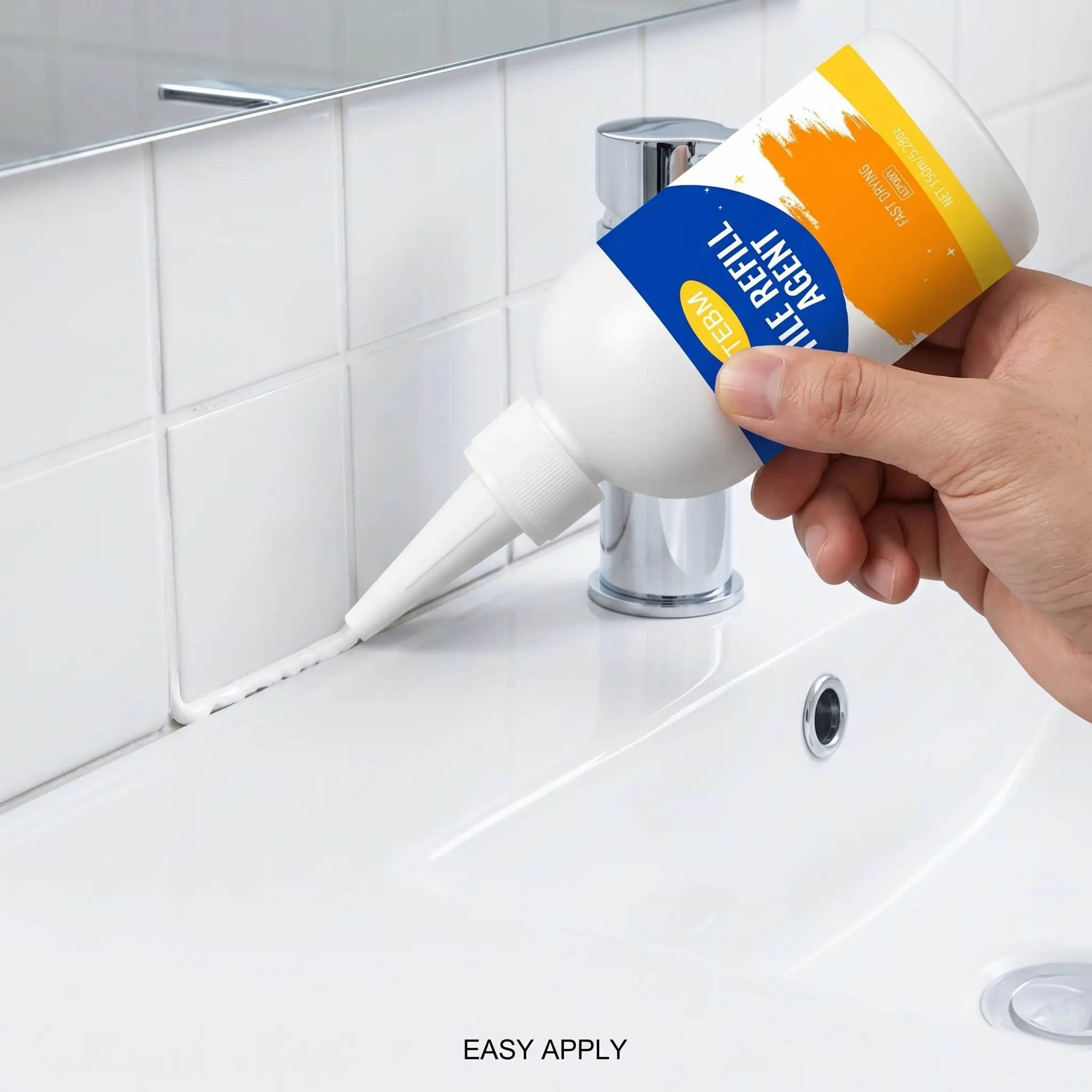 Waterproof Tile Grout Sealant, Durable Non-Yellowing, RV Tile Gap Filler, Waterproof Stain-Resistant, Ideal for Bathroom & High-Traffic Areas, Ceramic Tiles, Cracks, Grout Sealer