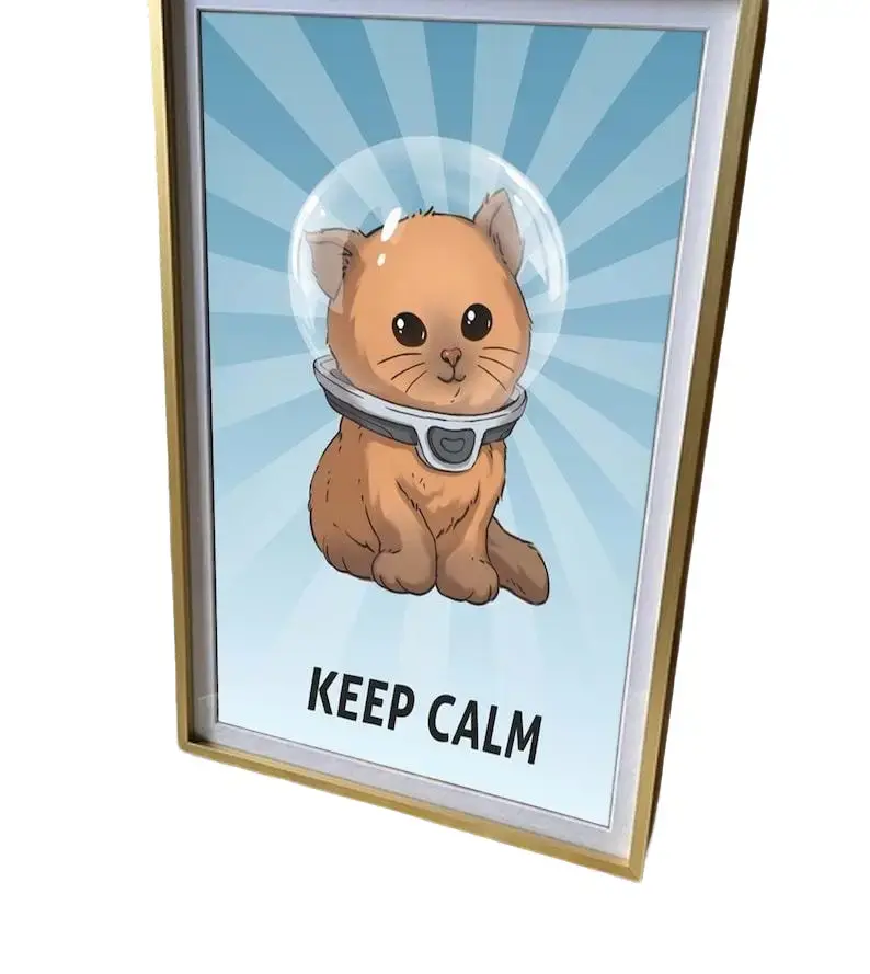 Keep Calm Kitty Poster, Cat Motivation Poster, Gift for Home Decor Wall
