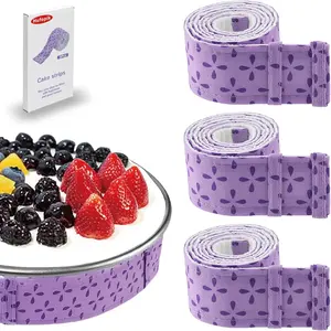 3-Piece Cake Strips for Even Baking, Fit for Cake Pans, Baking Supplies Including Cake Leveler