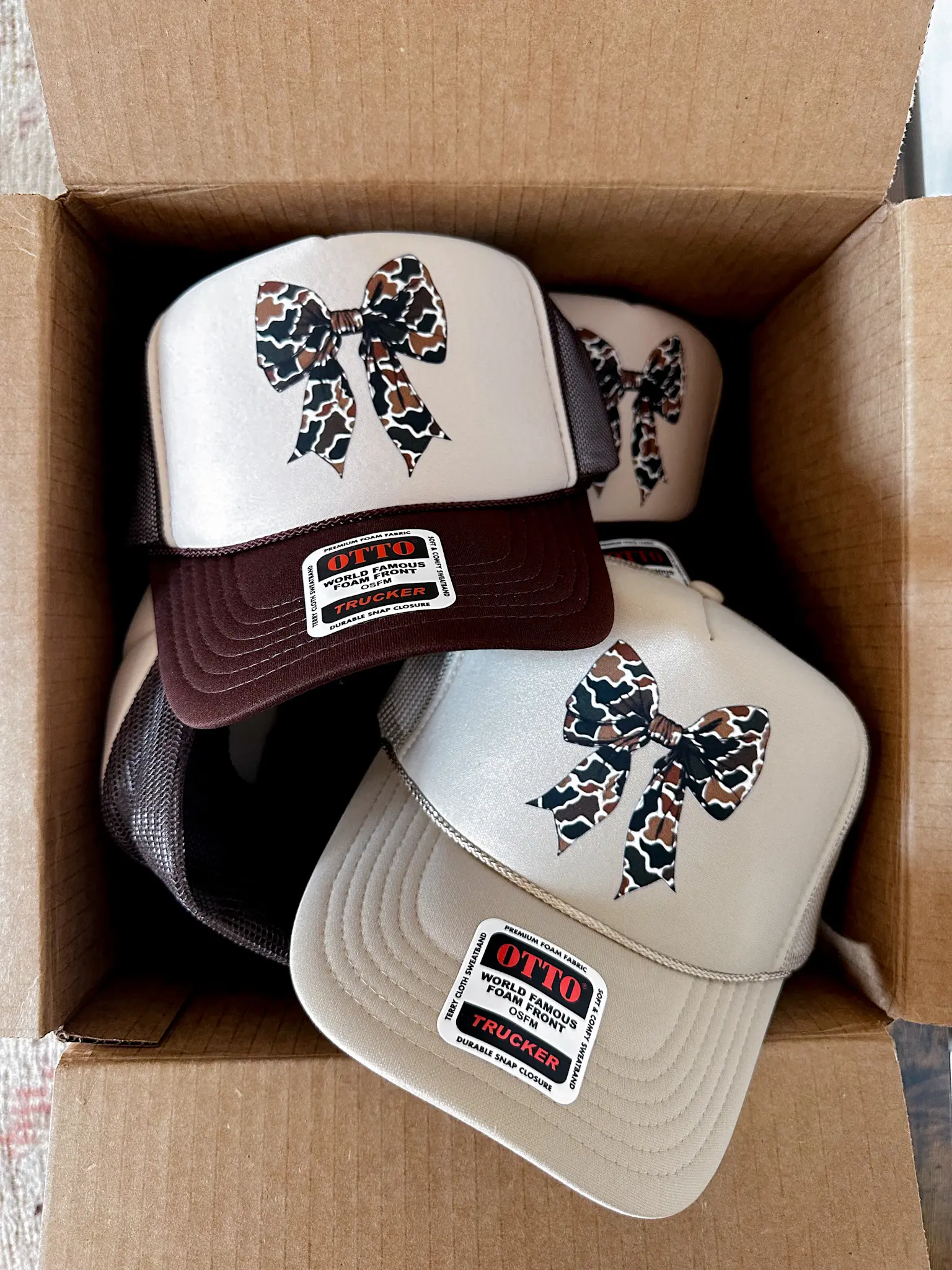 Camo Bow Trucker Hat, Hunting Season, Camo Design