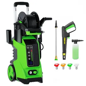 4500 PSI 2.2 GPM Electric Portable Pressure Washer with Adj-15-Level Touch Screen, Complete Nozzle Kit, Foam Cannon and Integrated Storage Design for car wash, home, driveway, patio, fence, siding, deck, garage Cleaning