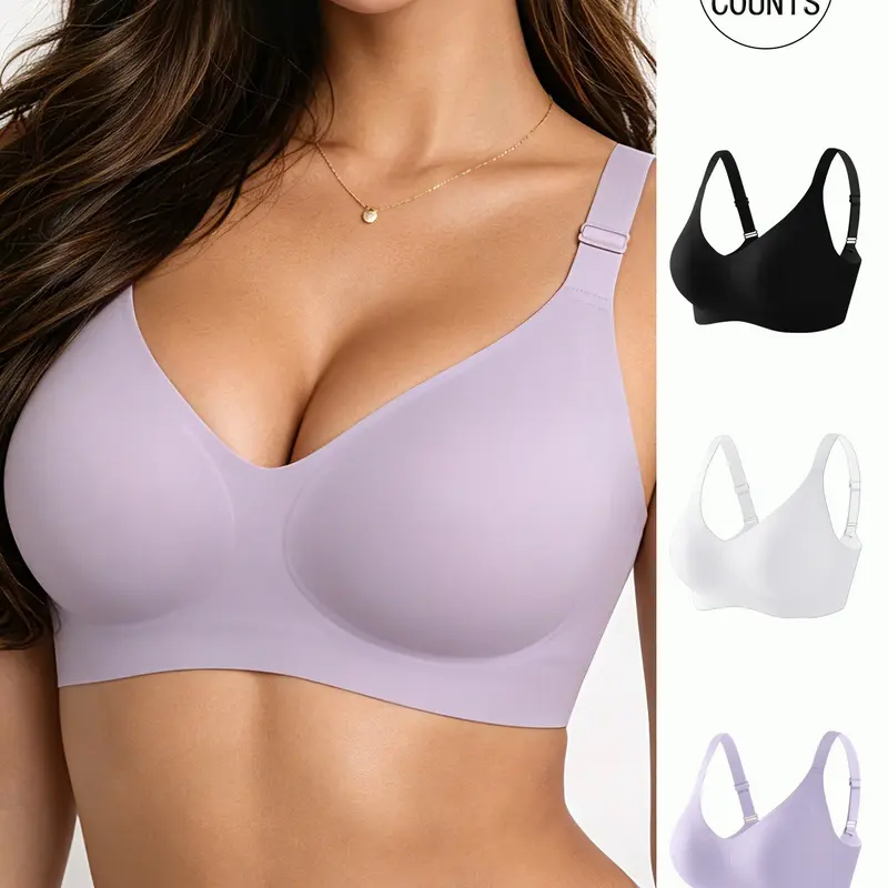 3/4/5 pack / 12 colors, Breathable Seamless Bras, women's seamless bra, four rows of three hooks, push-up and lift, adjustable sports vest, suitable for daily wear, yoga, comfortable, breathable, skin-friendly and slimming, non-wire bra