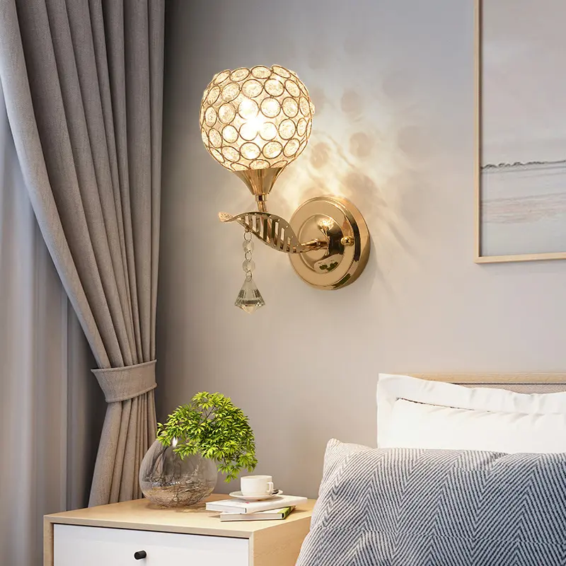 Creative Crystal Wall Lamp for Bedroom, Iron Art Curved Tube Bedside Light, Dining Room Living Room Hallway Lighting, Decorative Lighting, Home Lighting, Cozy Lighting, Decorative Lamps