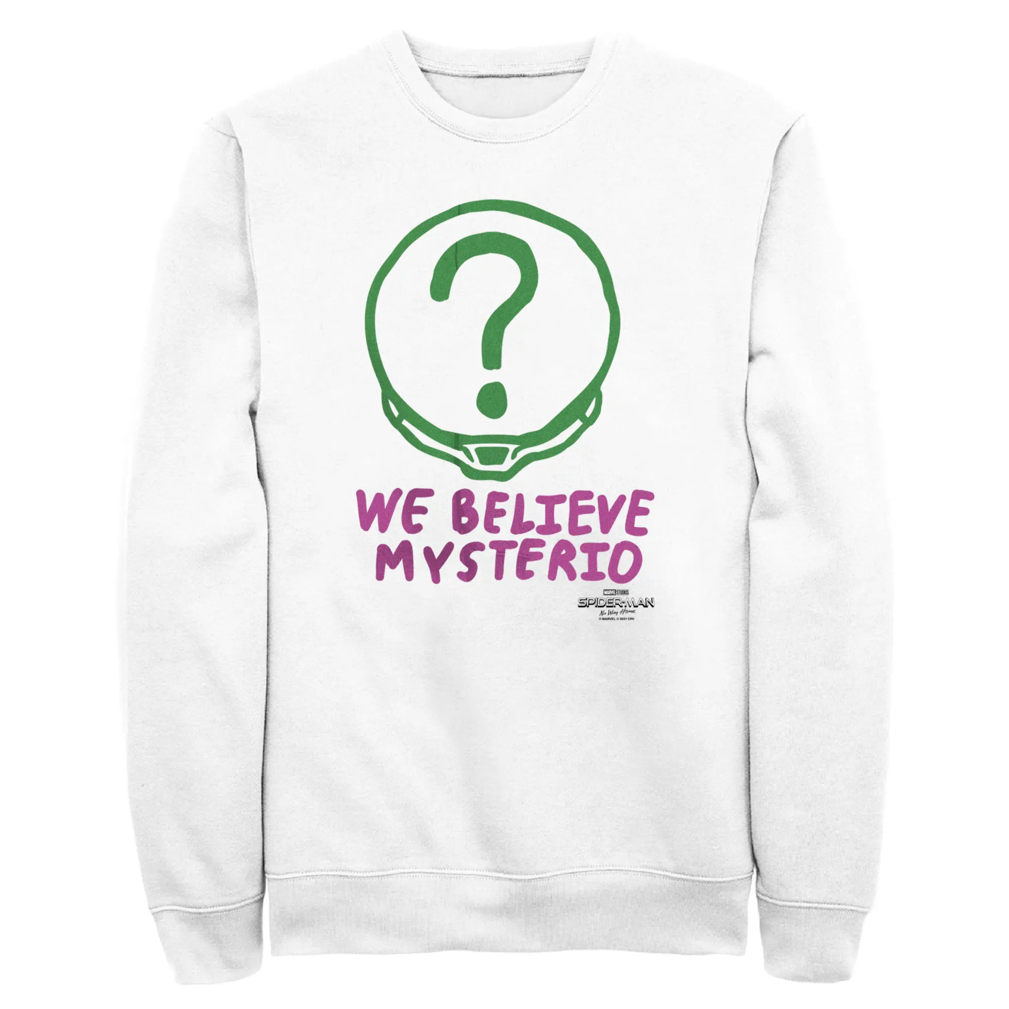 Men's Marvel Spider-Man: No Way Home We Believe Mysterio Pink and Green Sweatshirt
