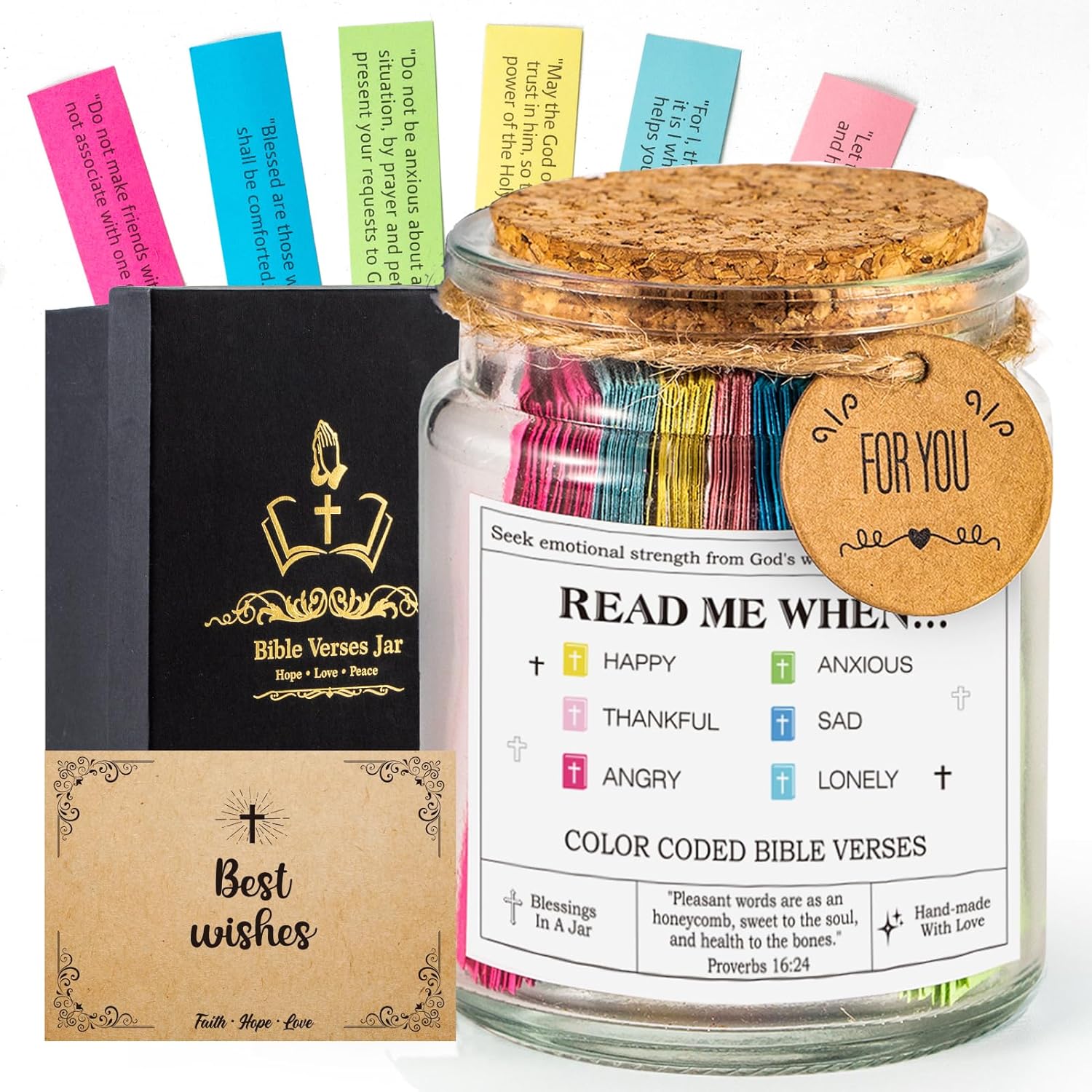 Bible Verse Jar: Read Me When You Open the Jar—A Mother’s Day Gift. Daily Encouragement, Inspirational Prayers, and Reflections. A Graduation Gift for Her. A Gift from a Daughter to Her Mom. Christian Gifts for Women