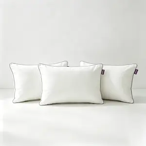 【Mother's Day Gifts】Flat Feather Down Pillows Pillows for Sleeping King Size Set of 1, Thin Hotel Pillow 1 Pack with Airyfil Fillings, Soft Bed Pillow for Stomach, Back Sleepers, Soft All-Season