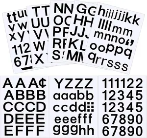 202 Pcs 8 Sheet Vinyl Letter Stickers 1 Inch Black lf Adhesive Mailbox Numbers Alphabet Sticker Waterproof Number for Graduation Cap Scrapb Window Door Sign Address Business
