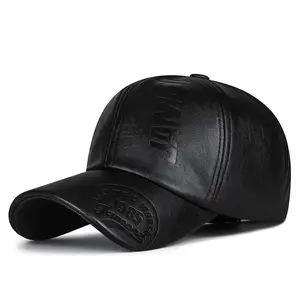Men's British Style PU Leather Baseball Hat, Adjustable Breathable Casual Cap, Outdoor Windproof Ear Protection, Christmas Gift for Boyfriend Dad