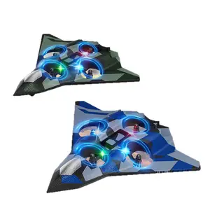 Remote control airplane with acrobatic flips, sixth-generation fighter jet toy for boys, glider, crash-resistant foam drone
