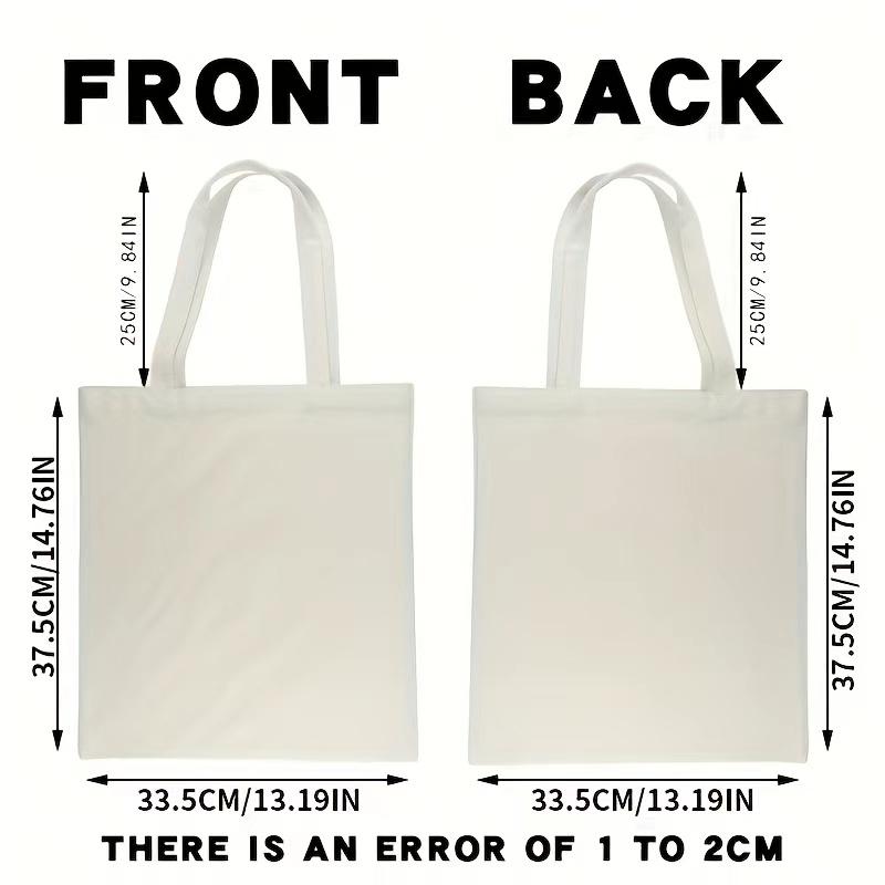 10-Pack Custom Logo/Text White Canvas Tote Bags – Heavy-Duty Reusable Large Shopping Bags with Branding, Bulk Orders for Promotional Events, Corporate Gifts and Supplies