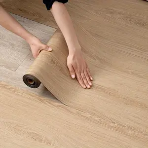 1 Roll 3D Vintage Wood Grain Peel and Stick Floor, Wall & Wood Flooring Tiles, Non-Slip, Waterproof, Oil-Resistant & Removable Residue-Free PVC Vinyl, 118"*15.7" (300cm*40cm), Multi-Surface for Kitchen, Bathroom, Living Room & Home Decor