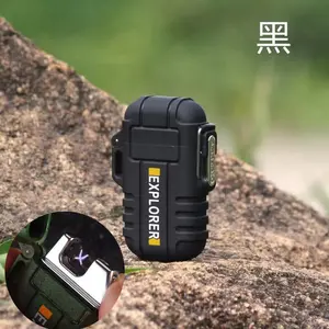 Outdoor Dual Arc USB Rechargeable Lighter - Portable Windproof Flameless Rechargeable Lighter, Great for Outdoor Camping and Hiking, No Batteries Required