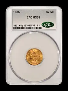 1906 2.50 Liberty Head Gold MS 65 CAC