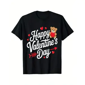 Happy Valentines Day Shirts Cute Valentine T-Shirt, Suitable for All Men And Women Outdoor Short-Sleeved T-Shirts in All Seasons