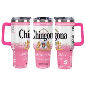 Chingona Modelo Inspired 20oz Stainless Steel Tumbler with Lid - Pink Cabrona y Chula Mexican Style Insulated Travel Mug - Double Wall Vacuum Flask for Cold Drinks outdoorfun