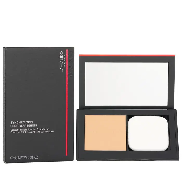 SHISEIDO Synchro Skin Self Refreshing Custom Finish Powder Foundation - #310 Silk, Lightweight Foundation, Cosmetic Makeup for All Skin Types