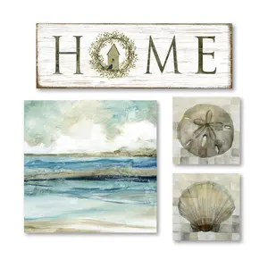Courtside Market Coastal Tranquility 4-Piece Canvas Set
