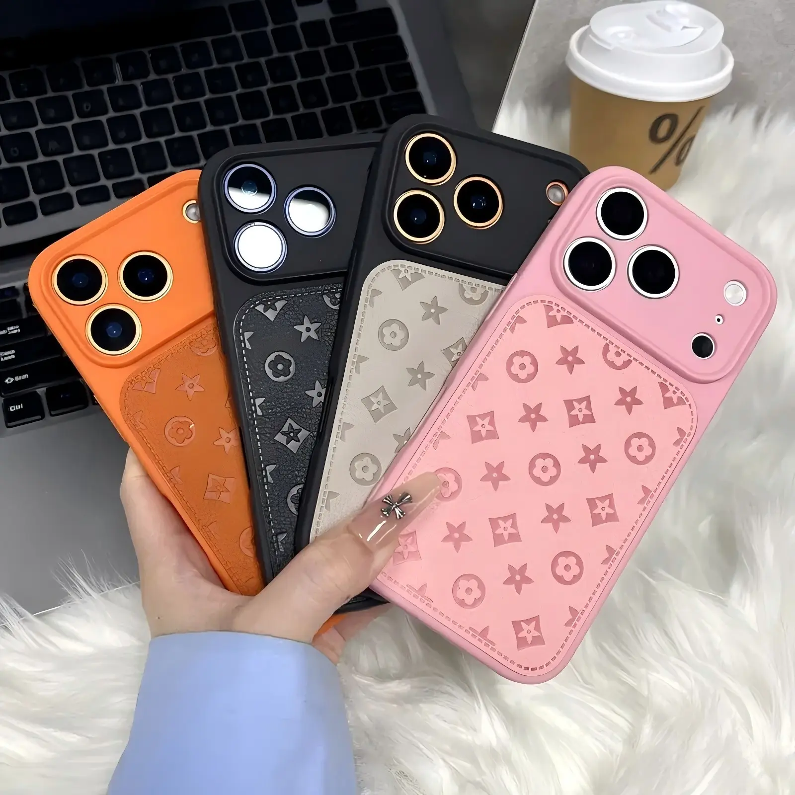 Luxury Leather iPhone 17 16 15 14 13 Pro Max Case Plus High-End Fashionable Soft Case with Shock Protection Stylish Trend Piece for Couples