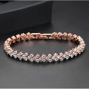 Heart-shaped Roman Bracelet Fashion Zircon Crystal Bracelet Women's Bracelet Gemstone Bracelet