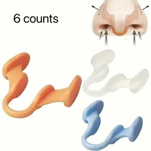 Silicone Anti Snoring Nose Clip, 6 Counts/setComfortable Professional Anti Snoring Equipment,Suitable for Adult Heads 22.05-23.62 Inch