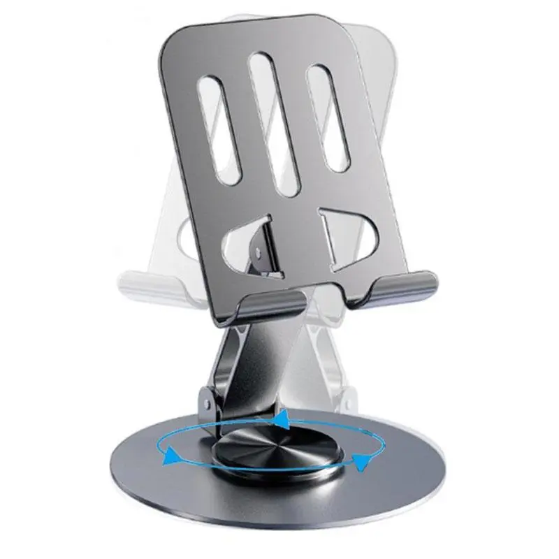 360-Degree Rotating Adjustable Phone Stand with Rotating Clamp - Portable Aluminum Metal Holder for Mobile Phones & Tablets, Ultra-Strong Support for Enhanced Viewing, Rotating Phone Clamp