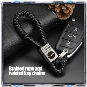 Universal Car Key Handmade Leather Keychain, Fits Kia Rio Ceed Sportage Cerato Soul Sorento K2 K5 Flip Key