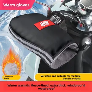 Electric Bicycle Handlebar Covers Winter Riding Electric Scooter Gloves Warm Waterproof Windproof Motorcycle Handlebar Gloves