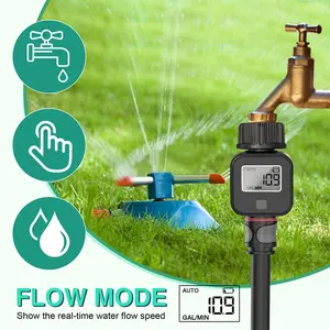 Multifunctional LCD Water Meter, Visible Flow Measurement Instrument, Electronic Water Gauge for Pool Garden Lawn, Model_xinghao Sgss05