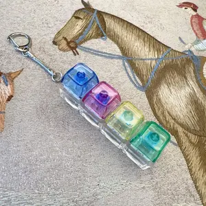 Glowing Keyboard Keychain, 4-In-1 Stress Relief Button, Fun Small Keys, Perfect for Relaxation, Ideal Gift for Tech Enthusiasts
