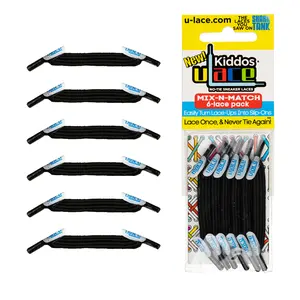 uLace Kiddos No-Tie Shoelaces: Stretchy, Easy-to-Install Elastic Laces for Sneakers - Set of 6 Footwear Comfort